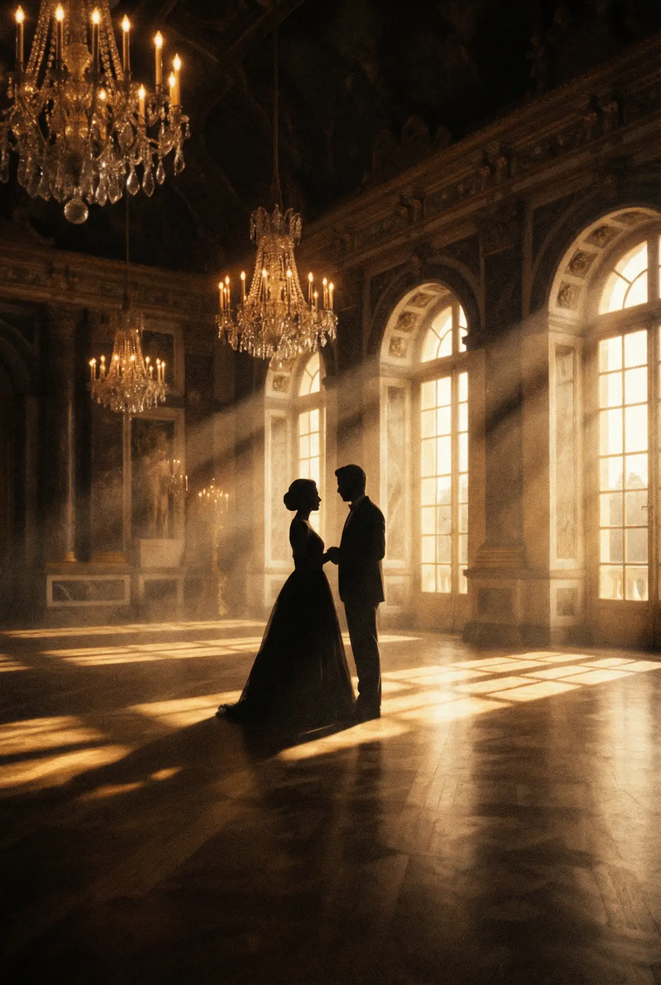 无限臀山 出品影片《舞厅幽影》海报，水晶灯下双人剪影