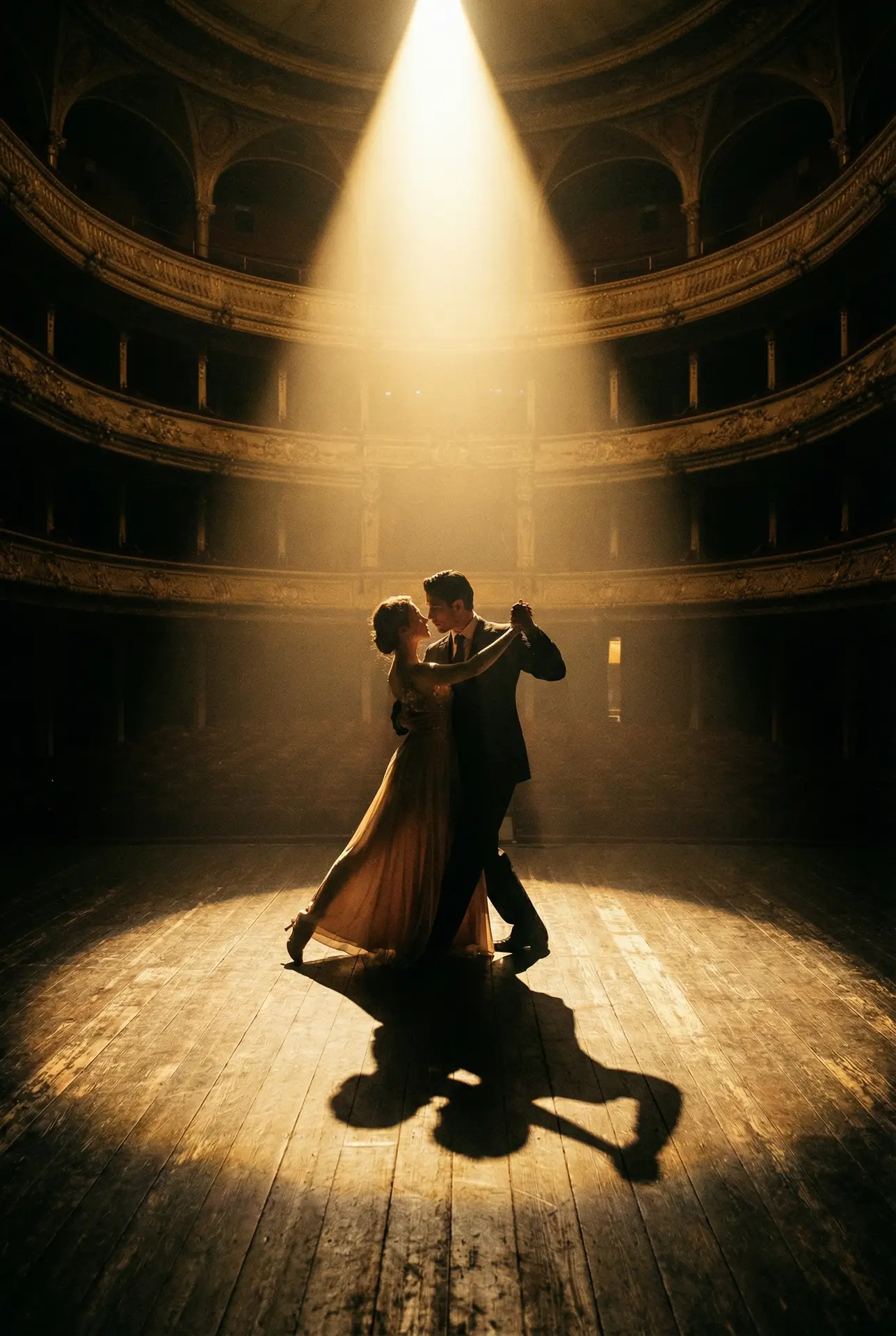 无限臀山 获奖影片《最后的华尔兹》海报，剧院舞台上的双人舞